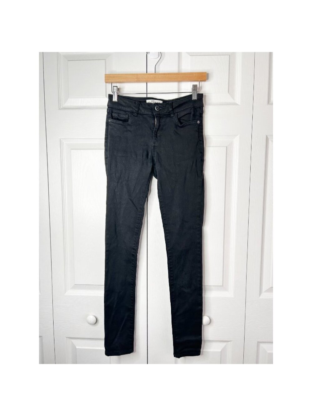 DL1961 Florence Instasculpt Skinny Hail Black Denim Jeans Women's Size 25